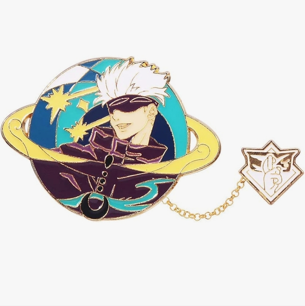 Anime Character Enamel Pin — Teal, Purple & Gold Jiu-Jitsu Kaizen